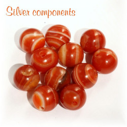 Achát ohnivý kulička 10mm